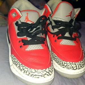 Red and gray nike air size 5y